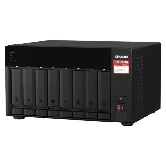 Serveur NAS tour Qnap 8 baies Ryzen V1500B 8GB DDR4 2.5GbE PCIe M.2 Hot-Swap