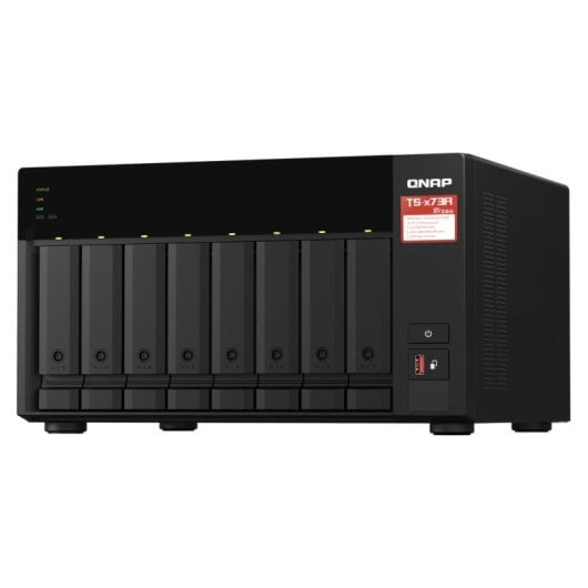 Serveur NAS tour Qnap 8 baies Ryzen V1500B 8GB DDR4 2.5GbE PCIe M.2 Hot-Swap