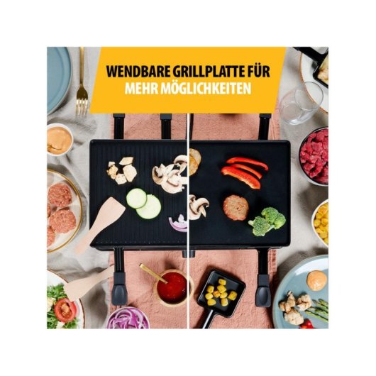 Parrilla de raclette TRISTAR RA-2748 8 personas 1400 W Negro Rectangular 420 x 230 mm Giratorio