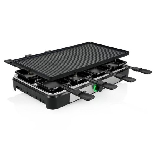 Parrilla de raclette TRISTAR RA-2748 8 personas 1400 W Negro Rectangular 420 x 230 mm Giratorio