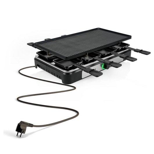 Parrilla de raclette TRISTAR RA-2748 8 personas 1400 W Negro Rectangular 420 x 230 mm Giratorio