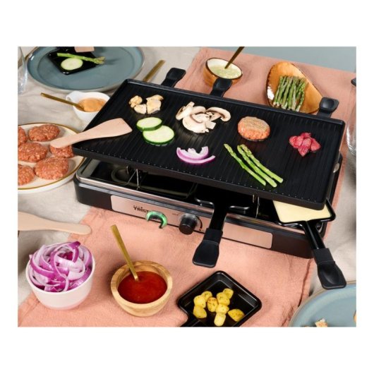 Parrilla de raclette TRISTAR RA-2748 8 personas 1400 W Negro Rectangular 420 x 230 mm Giratorio