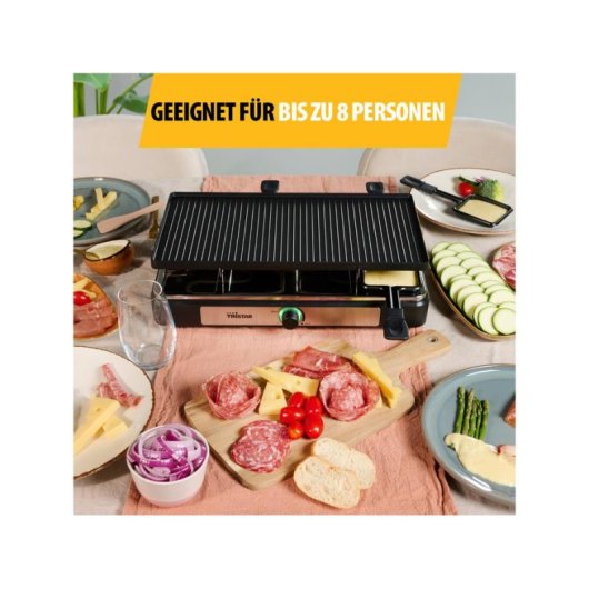 Parrilla de raclette TRISTAR RA-2748 8 personas 1400 W Negro Rectangular 420 x 230 mm Giratorio