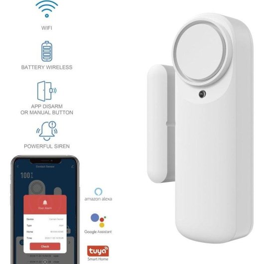 Alarma Nivian Wifi Inalámbrica Sensor Magnético Interior Sirena 100dB Pack 3