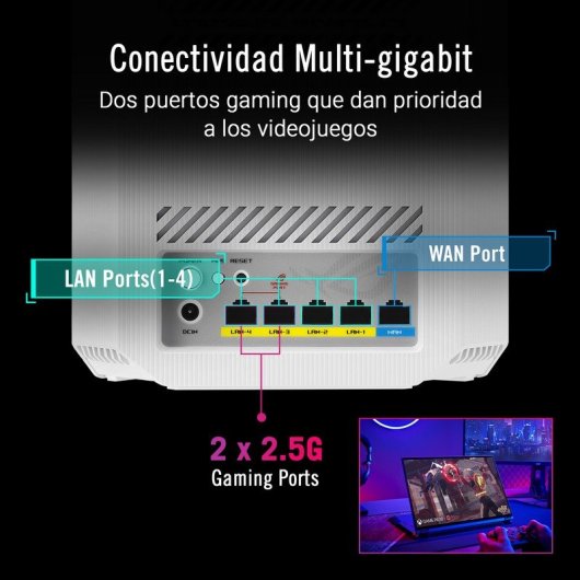 Router Asus ROG Strix GS-BE7200 WiFi 7 7,2 Gbps Dual Banda Gaming VPN
