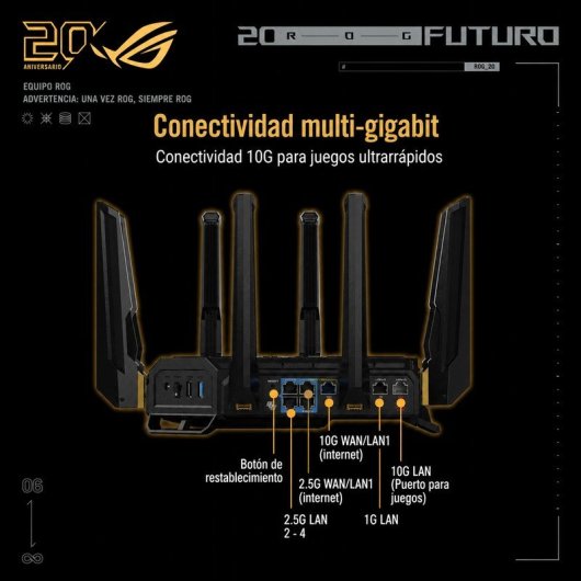 Router Asus ROG Rapture GT-BE98 WiFi 7 25Gbps Quad-Band AiMesh Gaming