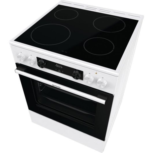 Cocina Gorenje GEC6C40WD Negra/Blanca con 4 zonas cerámicas y horno eléctrico 71L