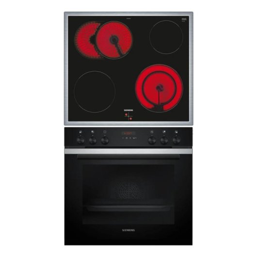 Set de cocina Siemens iQ300 HE273ABS3 + EA64RGNA1E Cerámico 4 zonas Horno 71L Negro