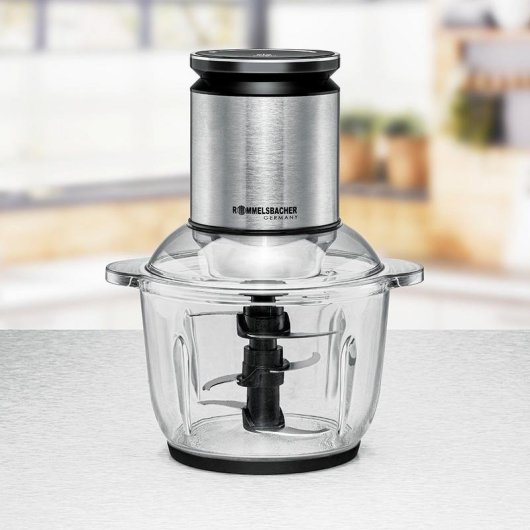 Picadora Rommelsbacher MZ 600 2 L Inox Preto