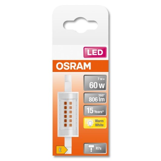 Lampe LED Osram SLIM LINE 7W R7s 806 lm Blanc chaud