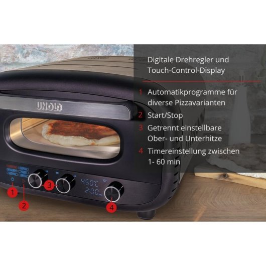Horno para Pizza Unold 68805 Digital 450°C 30 cm