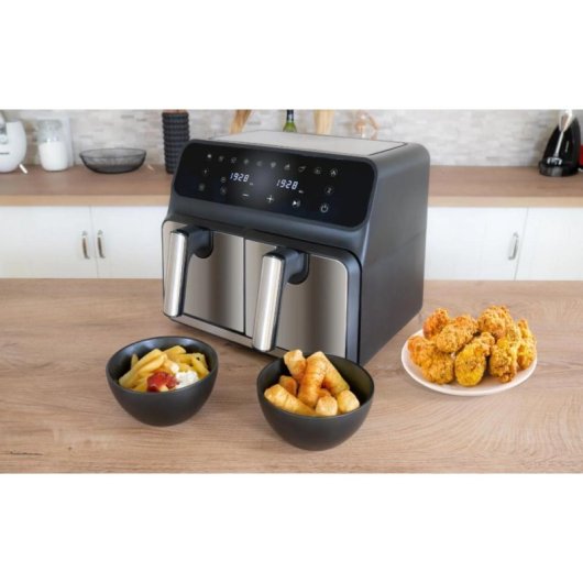Airfryer Unold 58685 Dubbele Mand 8L 1700W 10 Programma's Timer