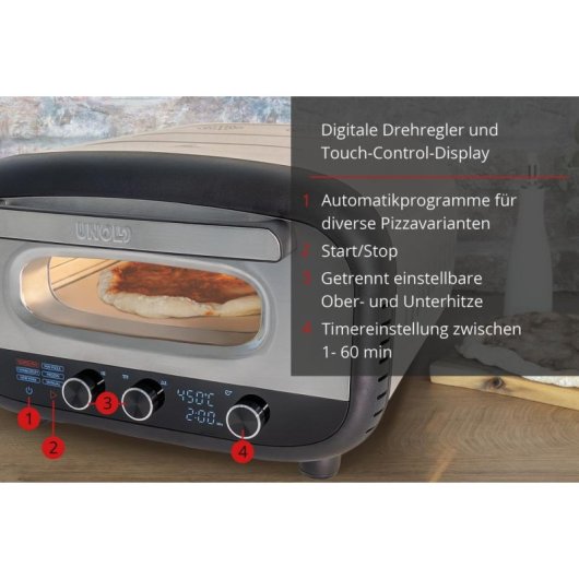 Pizzaofen Unold 68806 Digital 450°C 30 cm Edelstahl
