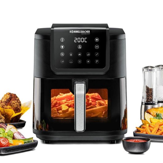 Heißluftfritteuse Rommelsbacher FRH 1700 8L 1700W mit Timer und Touch-Bedienung