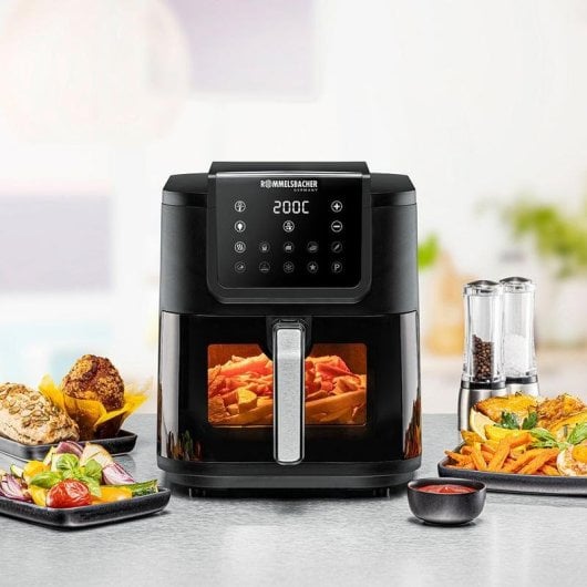 Heißluftfritteuse Rommelsbacher FRH 1700 8L 1700W mit Timer und Touch-Bedienung