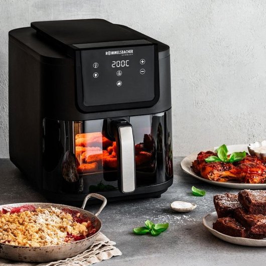 Heißluftfritteuse Rommelsbacher FRH 1700 8L 1700W mit Timer und Touch-Bedienung