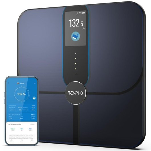 Pèse Personne Électronique Renpho Elis Nova Jusqu'à 180 kg IMC BMR Bluetooth WiFi App