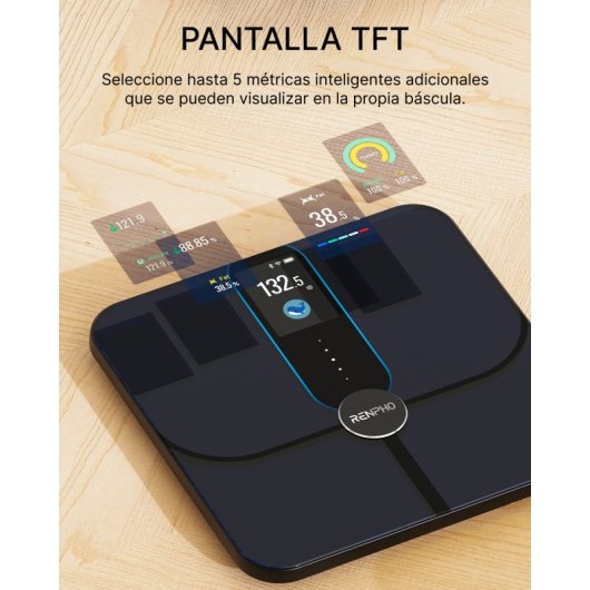 Báscula Digital Renpho Elis Nova Hasta 180 kg IMC BMR Bluetooth WiFi Control App