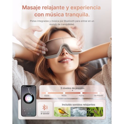 Masque de massage Renpho Eyeris 3 Rose gold chauffant yeux visage ABS