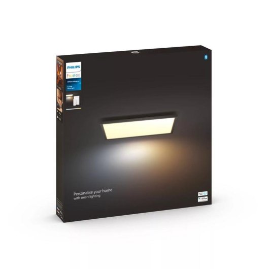 Plafoniera intelligente Philips Hue Aurelle quadrata Bianco Ambiente Bluetooth Zigbee Nero