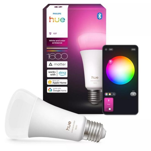 Bombilla inteligente Philips Hue White and Color ambiance A67 E27 1600 lúmenes