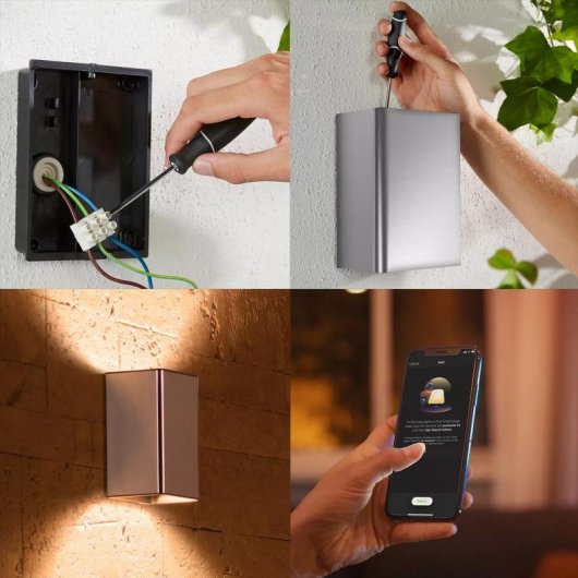 Wandleuchte Philips Hue Resonate Outdoor Bluetooth Zigbee Edelstahl