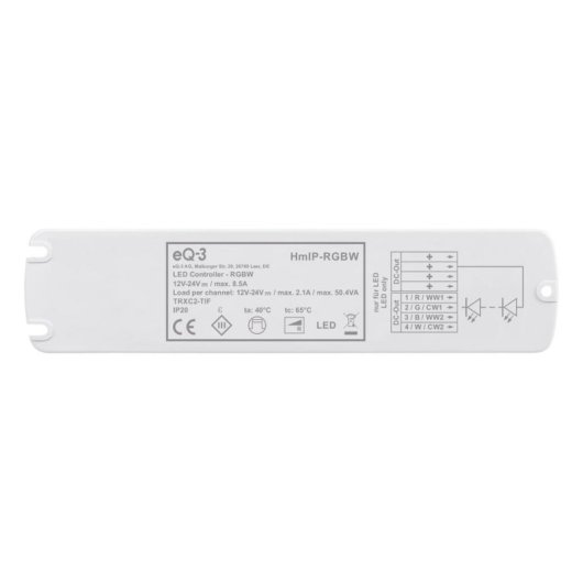 LED-Controller Homematic IP 157662A0 Weiss 260 m IP20 12-24 V