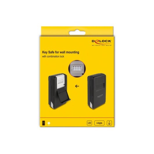 Caja portallaves DeLOCK 20932 Aluminio Plástico Negro