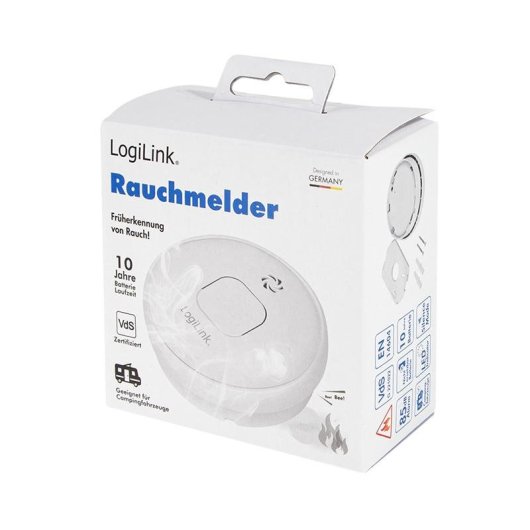 Detector de Humo y Gas LogiLink SC0016 Inalámbrico Alarma 85 dB Superficie Blanco