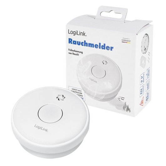 Detector de Humo LogiLink SC0015 Fotoeléctrico Alámbrico 85 dB Blanco Superficie