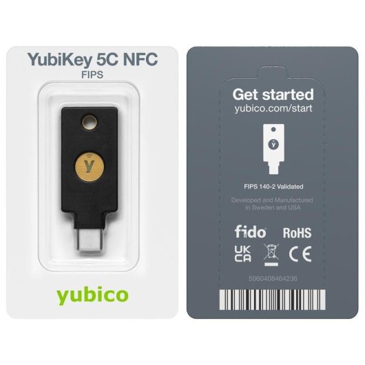 Control de Acceso Yubico YubiKey 5C NFC Llavero 1 Usuario FIPS NFC USB-C