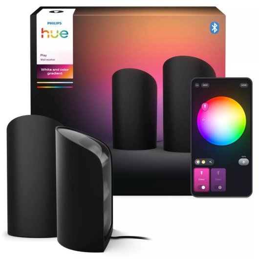 Lampada da tavolo intelligente Philips Hue Play Wall Bluetooth Zigbee Nero
