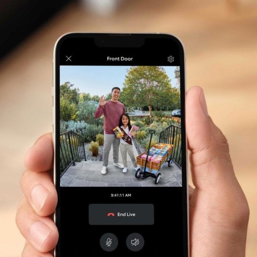 Campanello Ring Battery Doorbell Plus Wi-Fi wireless con videocamera e audio bidirezionale esterno