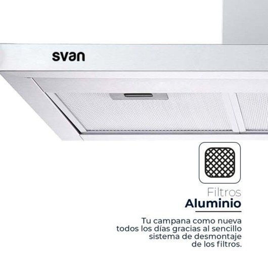 Campana extractora Svan SCPT900A1IX Canalizado/Recirculación 90cm Inox LED