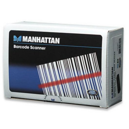 Lector de tarjetas magnéticas Manhattan USB-A triple pista, decodificador tipo teclado, cable 1.5 m negro