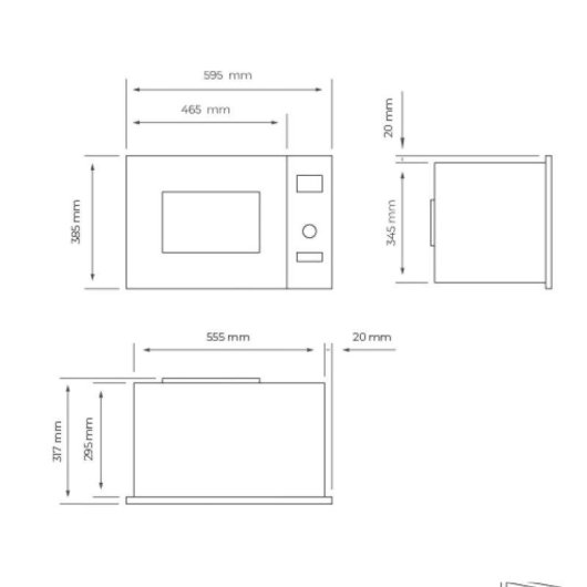 Microondas Svan SMWI2800DGN 20 Litros 800W con Grill y Auto Cooking
