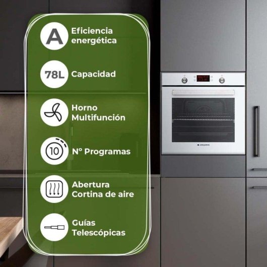 Horno Multifunción Aspes AHM10800DCCB 78L Hidrolítico con Temporizador y Pantalla Táctil