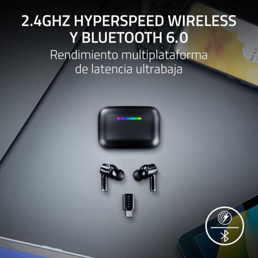 Razer Hammerhead V3 HyperSpeed kabellose Bluetooth-Kopfhörer mit Geräuschunterdrückung, schwarz