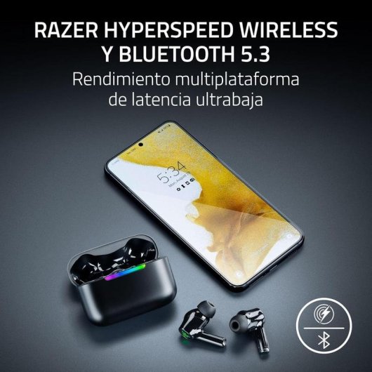 Kopfhörer Razer Hammerhead V3 X kabellos Bluetooth RF Gaming mit Geräuschunterdrückung Schwarz