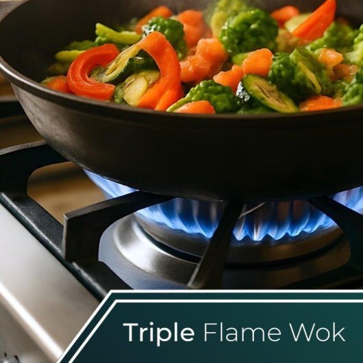 Cocina de gas Svan SKGW5901PB 90 cm blanco 5 quemadores WOK horno 55L