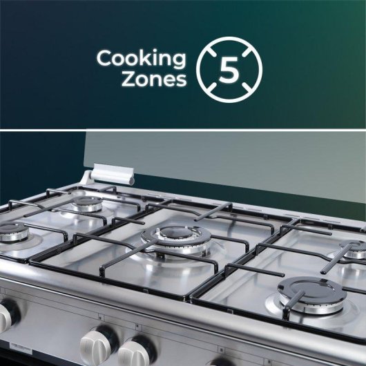 Cocina de Gas Svan SKGW5901PBX 90cm 5 Quemadores Horno 59l