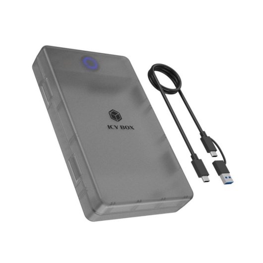 Caja PC Icy Box Spade Base 388 2.5/3.5" Plástico Preto Transparente USB-C