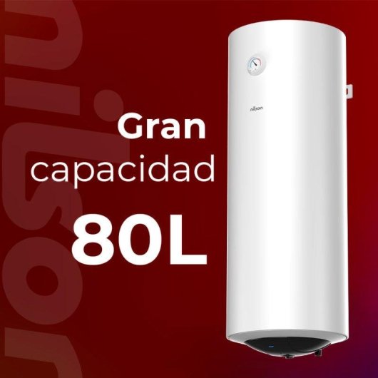 Termo eléctrico Nilson 80L 1500W vertical blanco manual con válvula seguridad