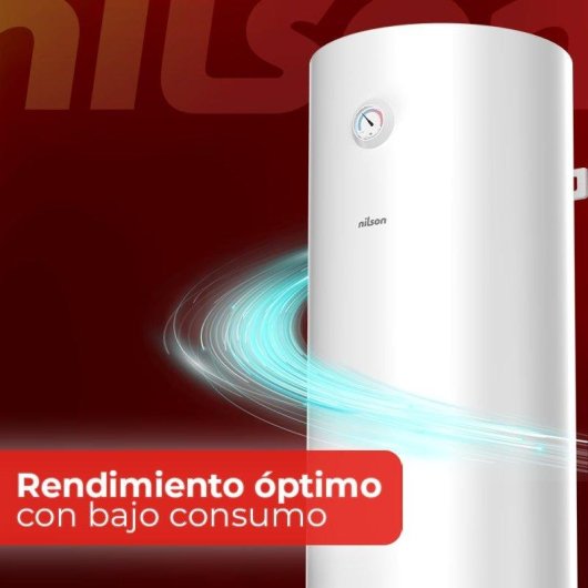 Termo eléctrico Nilson 80L 1500W vertical blanco manual con válvula seguridad