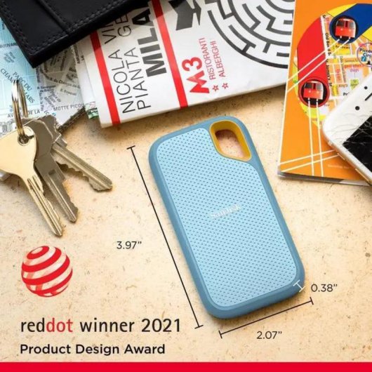 Disco Duro SanDisk Extreme V2 4TB SSD USB-C 1050MB/s IP65 Bleu