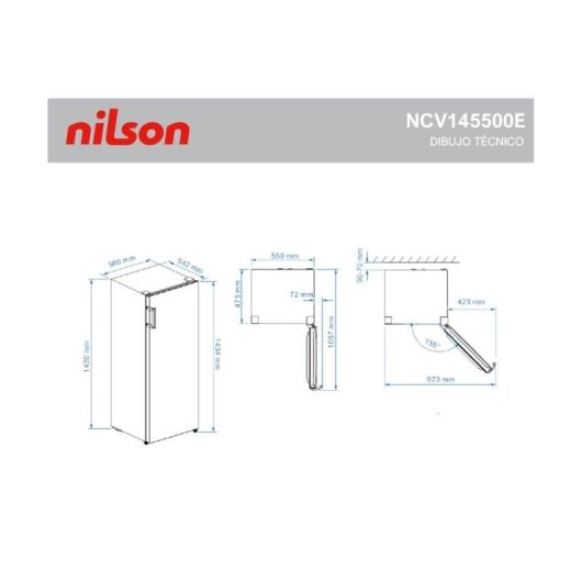 Congelador Vertical Nilson NCV145500E 165L Eficiencia E