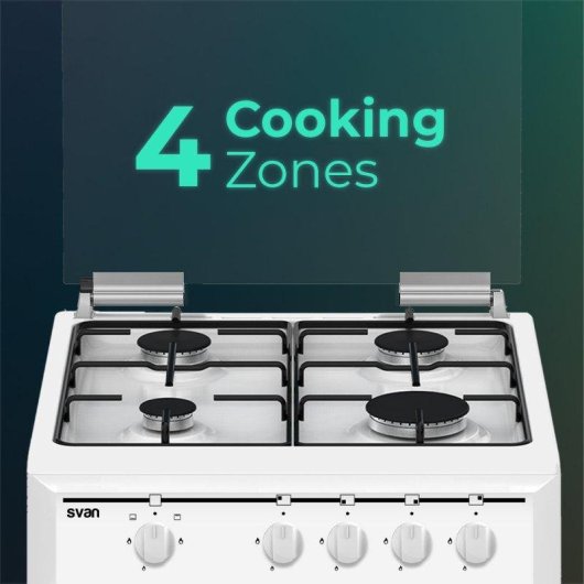 Cocina de gas Svan SKG4501X 50 cm 4 quemadores horno 43l