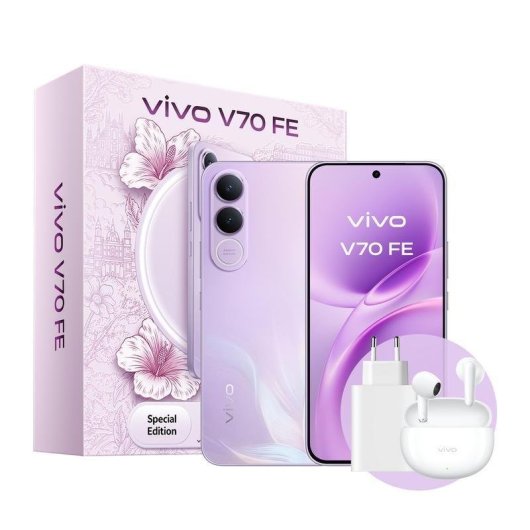 Vivo V70 FE 5G 8GB 512GB 6.83" Púrpura + Auriculares + Cargador 90W
