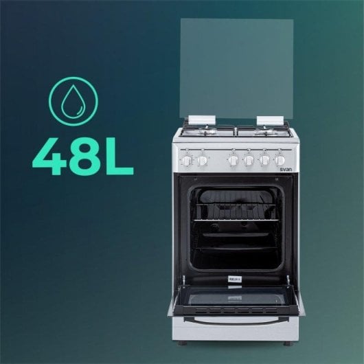 Cocina Mixta Svan SKM4501X 50cm Gas Butano Horno Eléctrico A