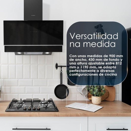 Campana extractora Hyundai HCPD900AN Doble tiro 90cm con control táctil Booster